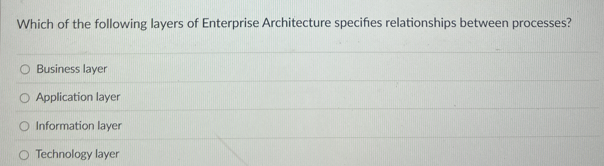 Which of the following layers of Enterprise