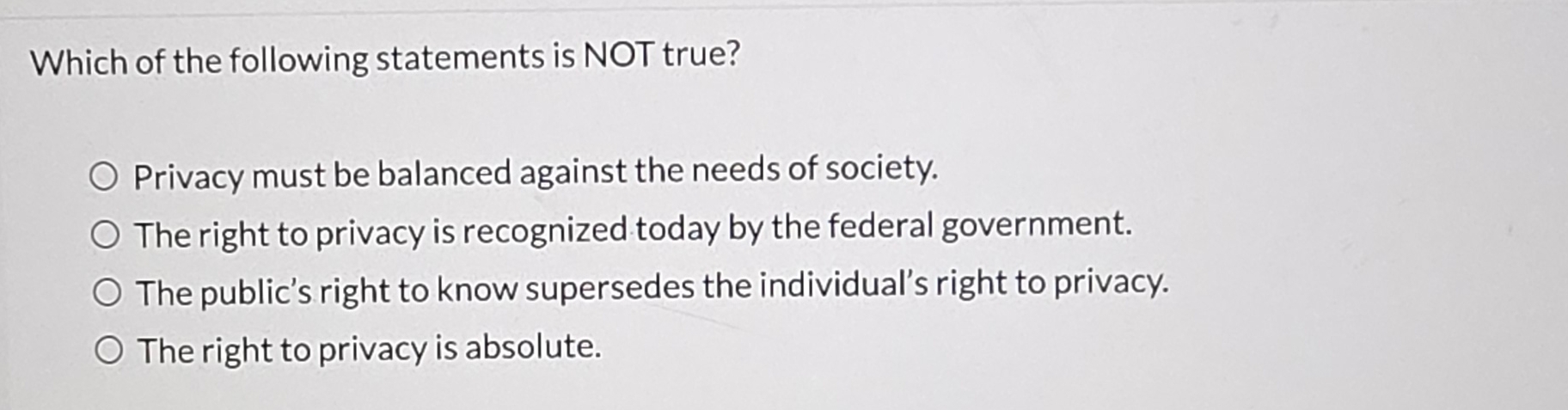 Which of the following statements is NOT true?