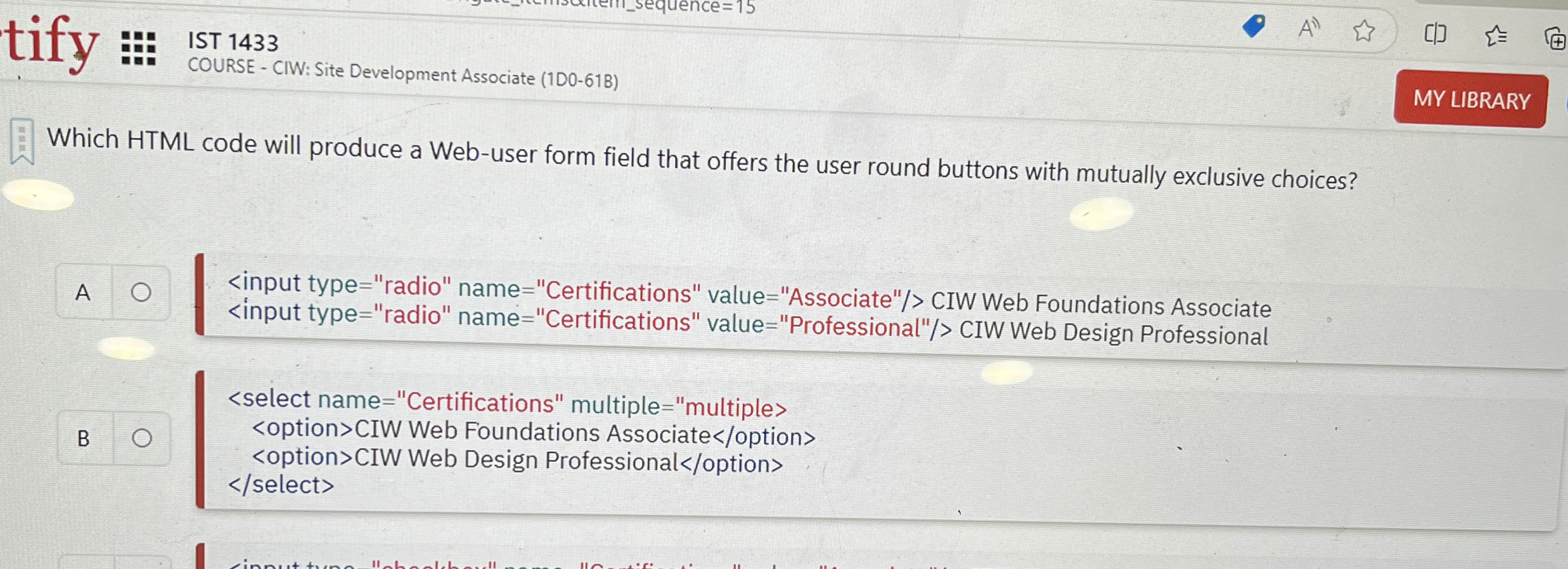tify IST 1 4 3 3 COURSE - CIW: Site Development