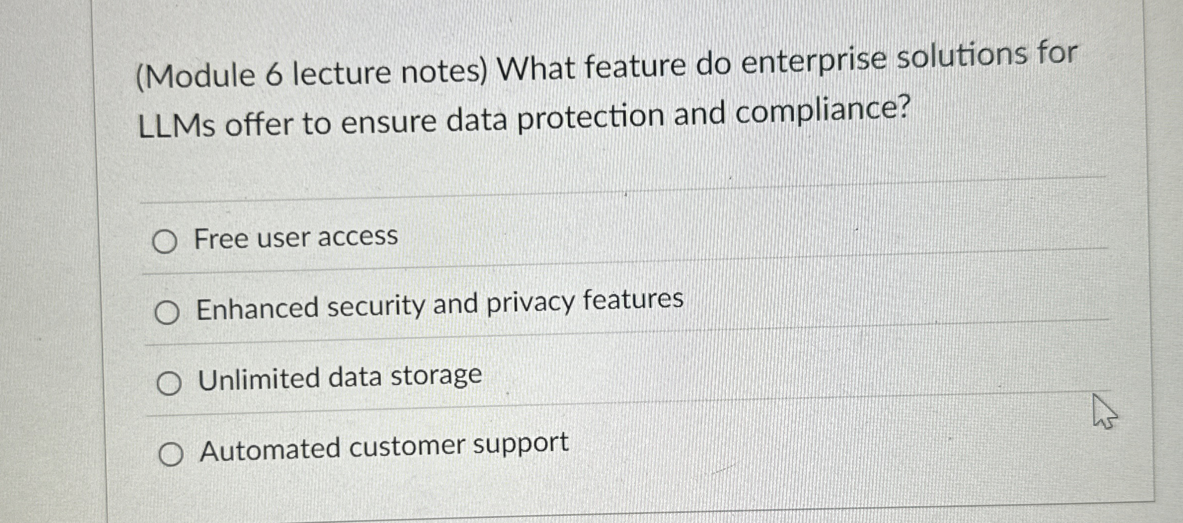 What feature do enterprise solutions for LLMs