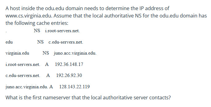 A host inside the odu.edu domain needs to