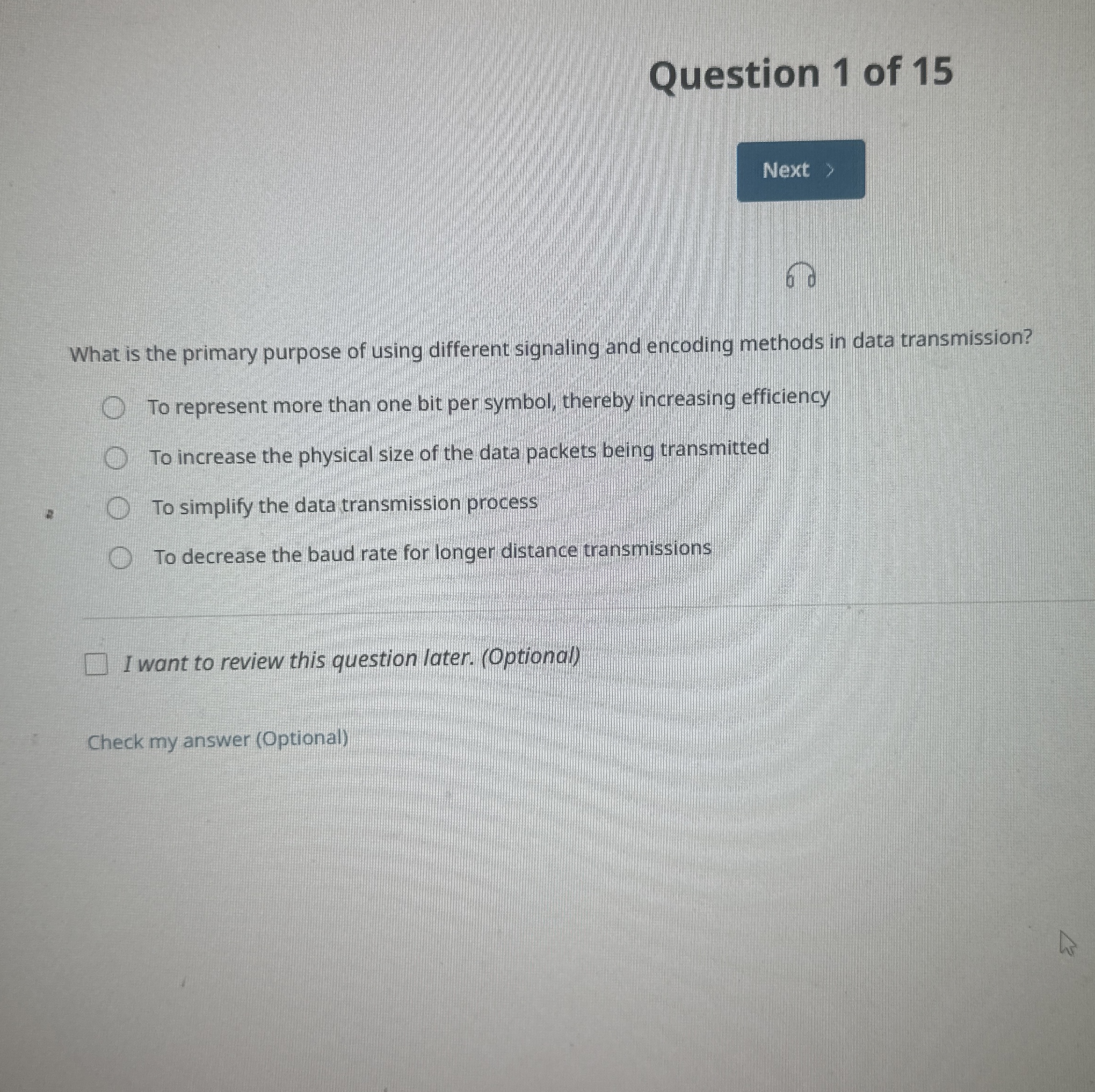 Question 1 of 1 5 What is the primary purpose of