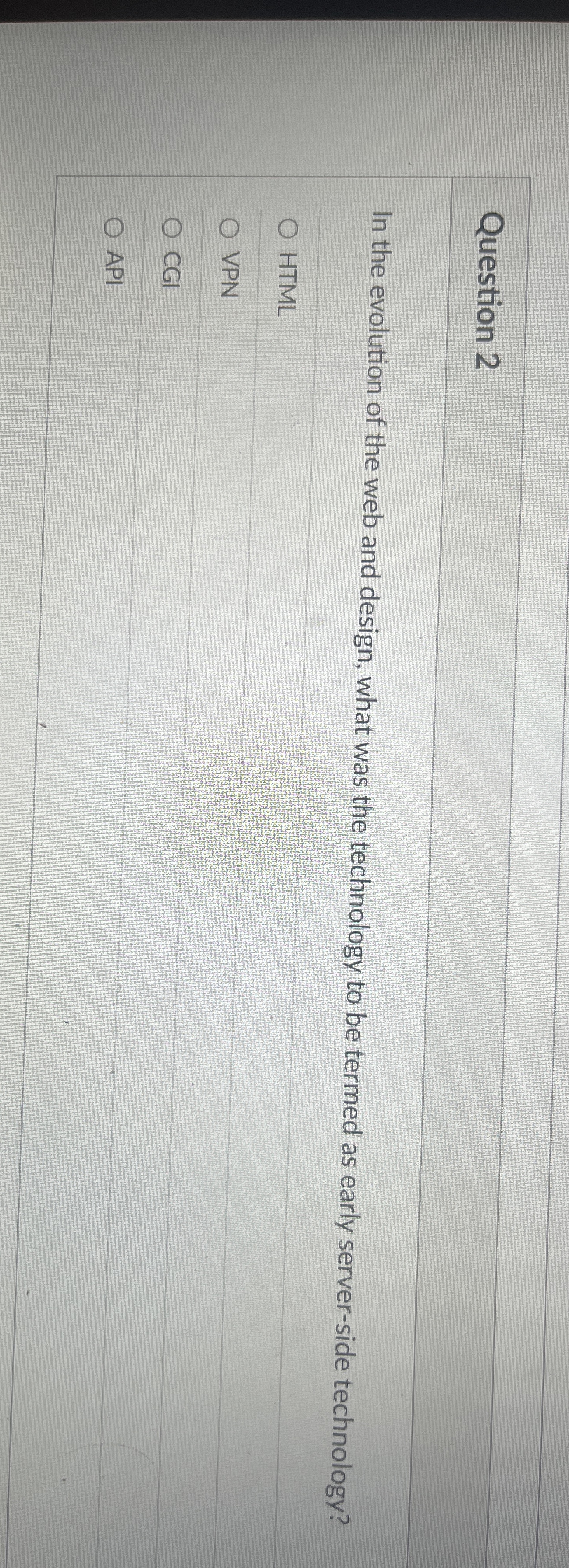 Question 2 In the evolution of the web and