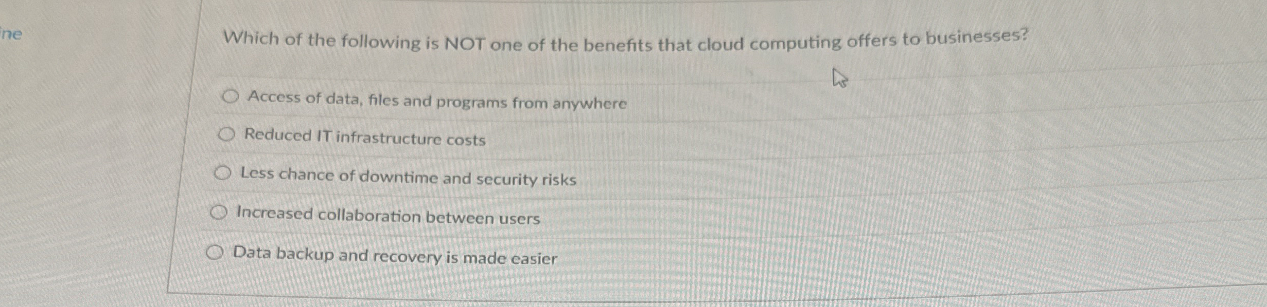 Which of the following is NOT one of the benefits
