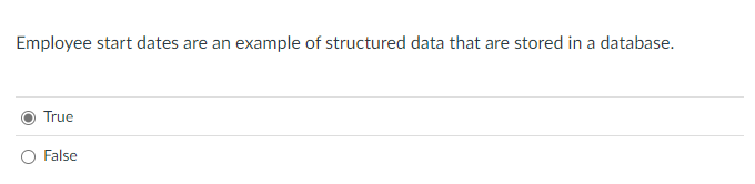 Employee start dates are an example of structured