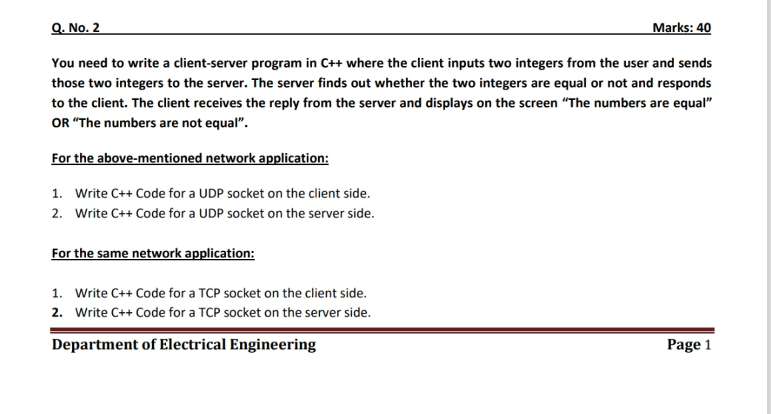 You need to write a client - server program in C