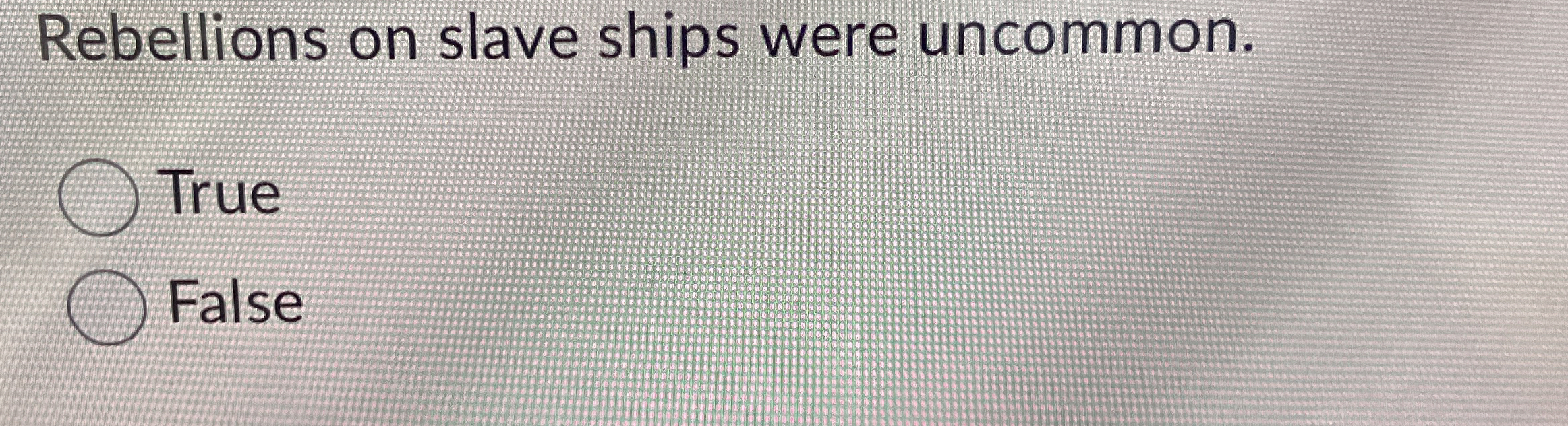 Rebellions on slave ships were uncommon. True