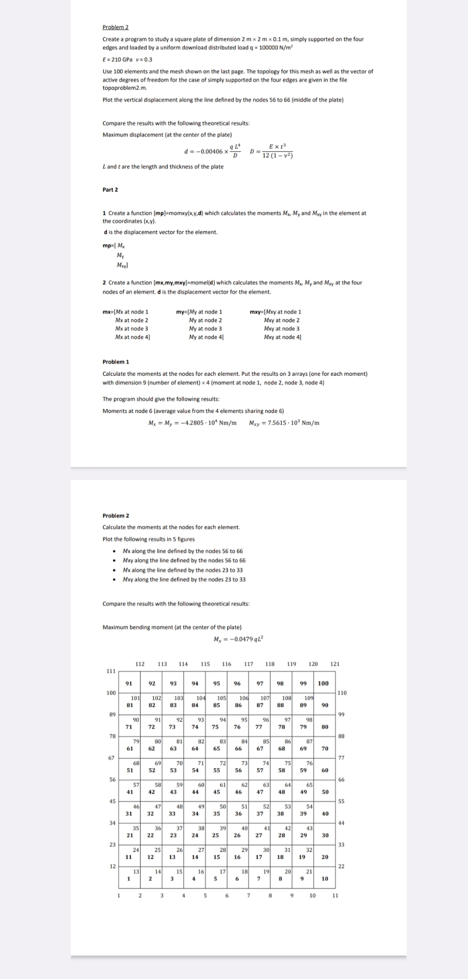 Problem 2 Create a program to study a square