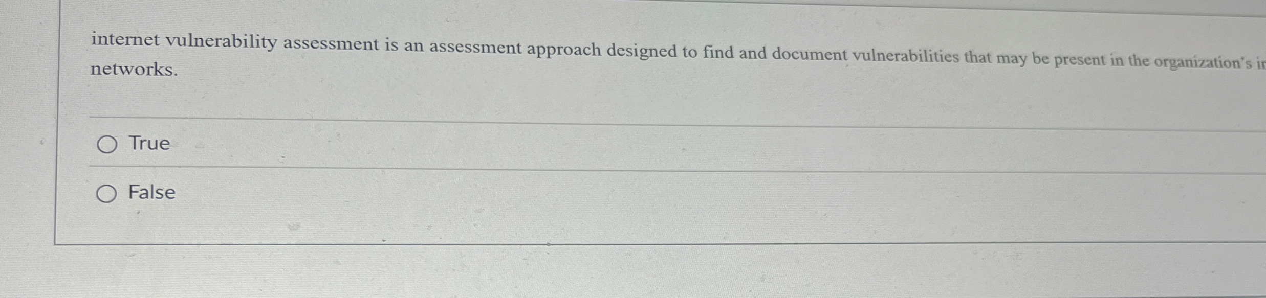 internet vulnerability assessment is an