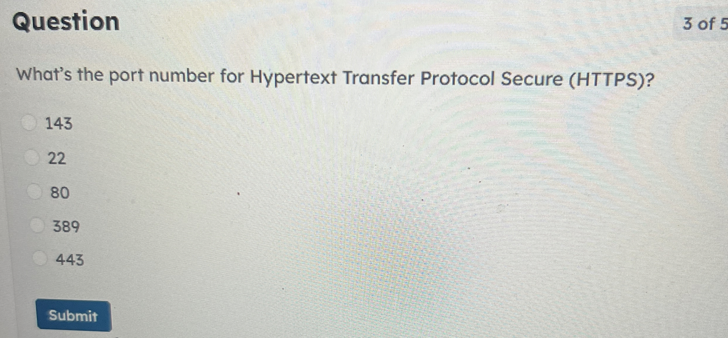 Question What's the port number for Hypertext