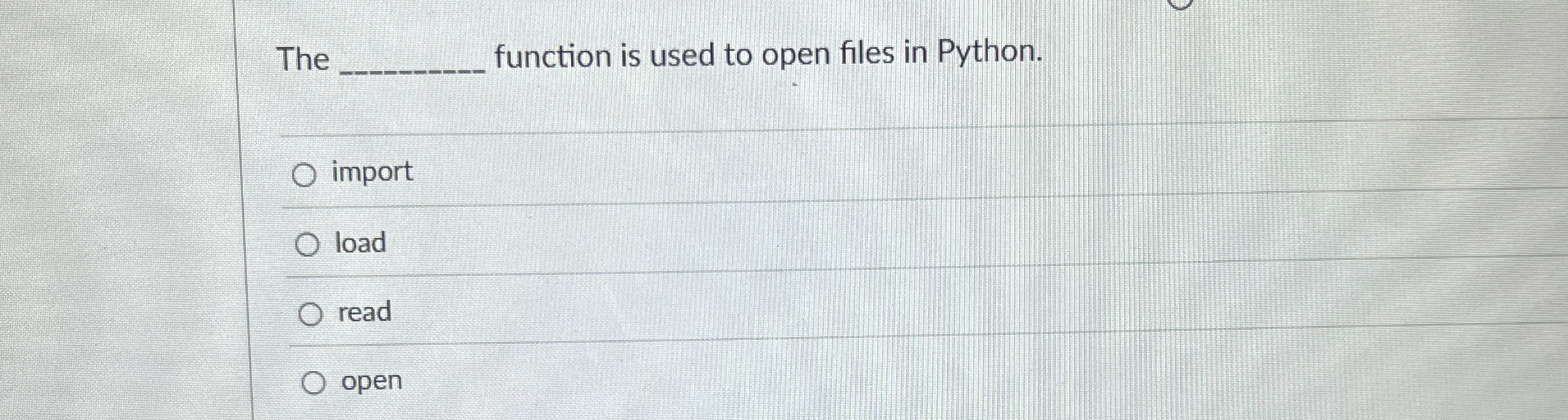 The function is used to open files in Python.