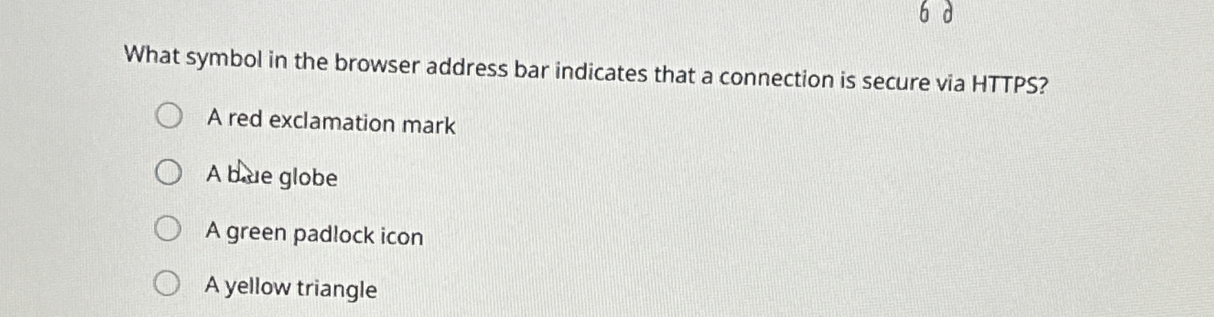 What symbol in the browser address bar indicates