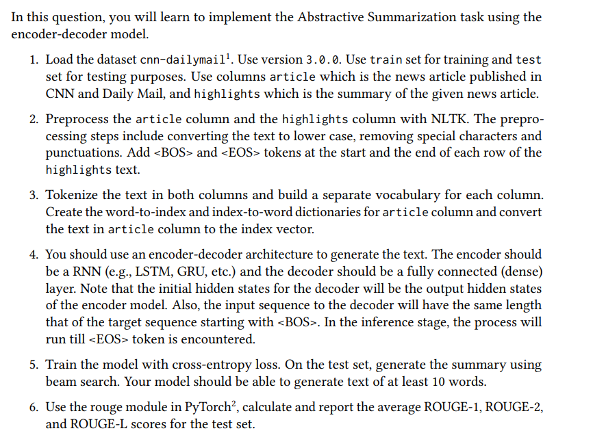 In this question, you will learn to implement the