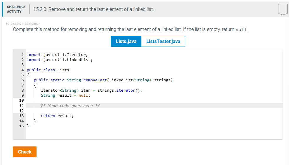 1 5 . 2 . 3 : Remove and return the last element