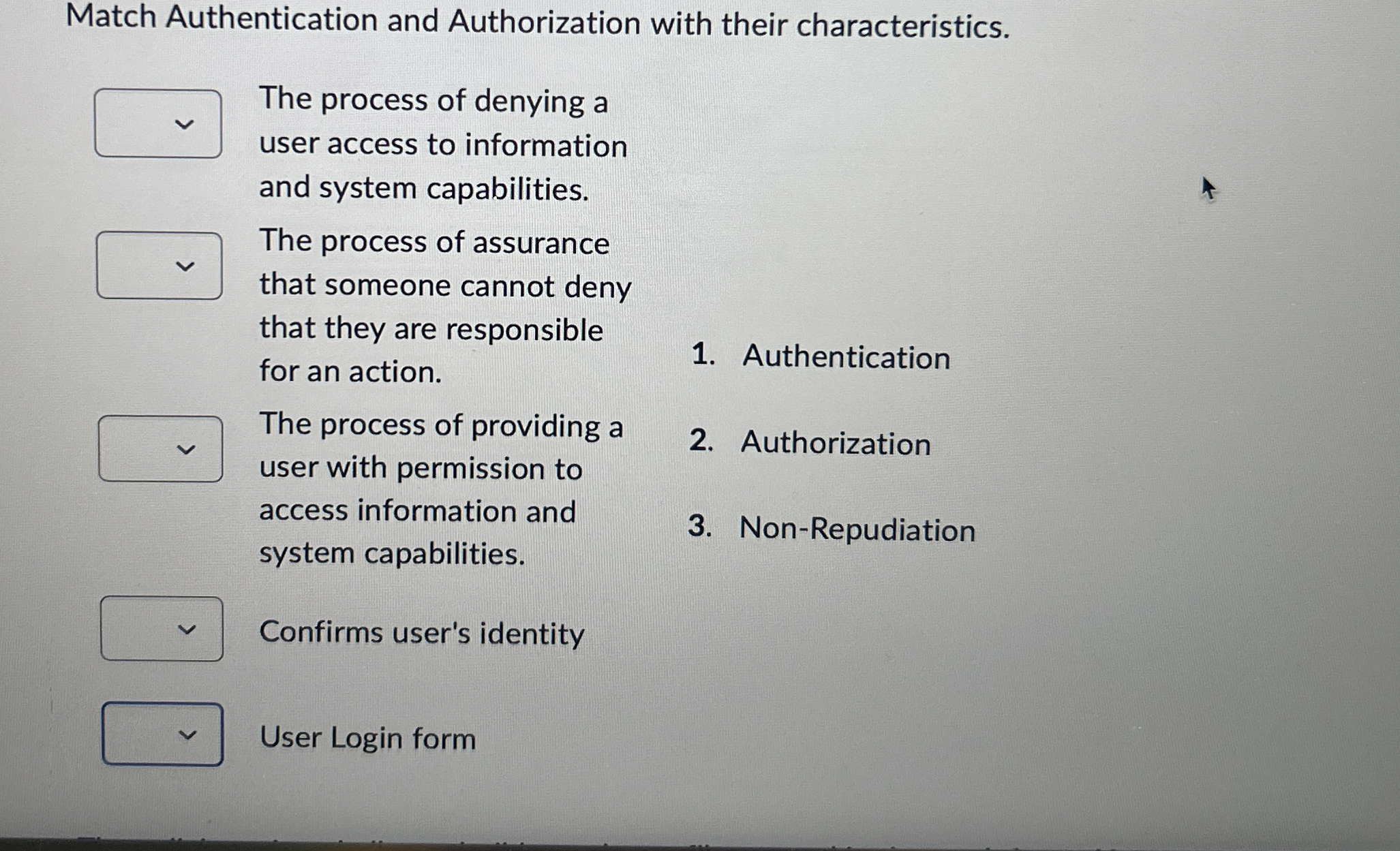 Match Authentication and Authorization with their