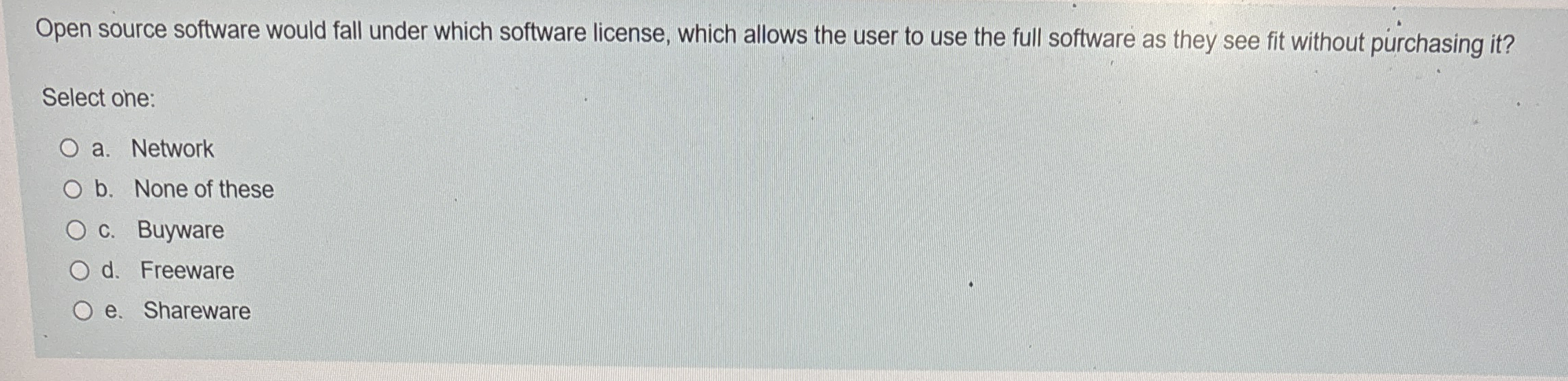 Open source software would fall under which