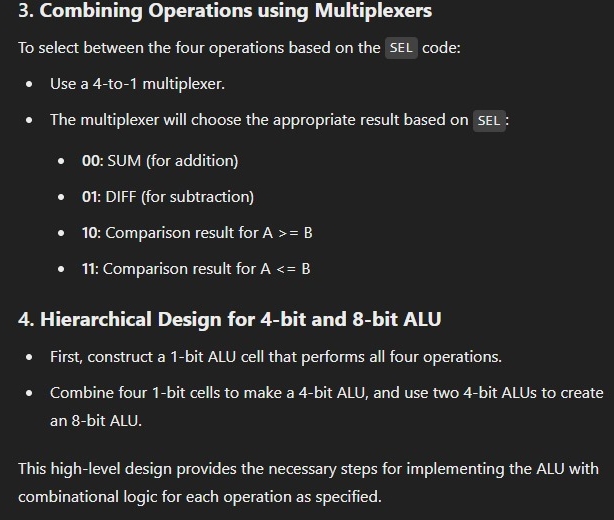 Combining Operations using Multiplexers To select