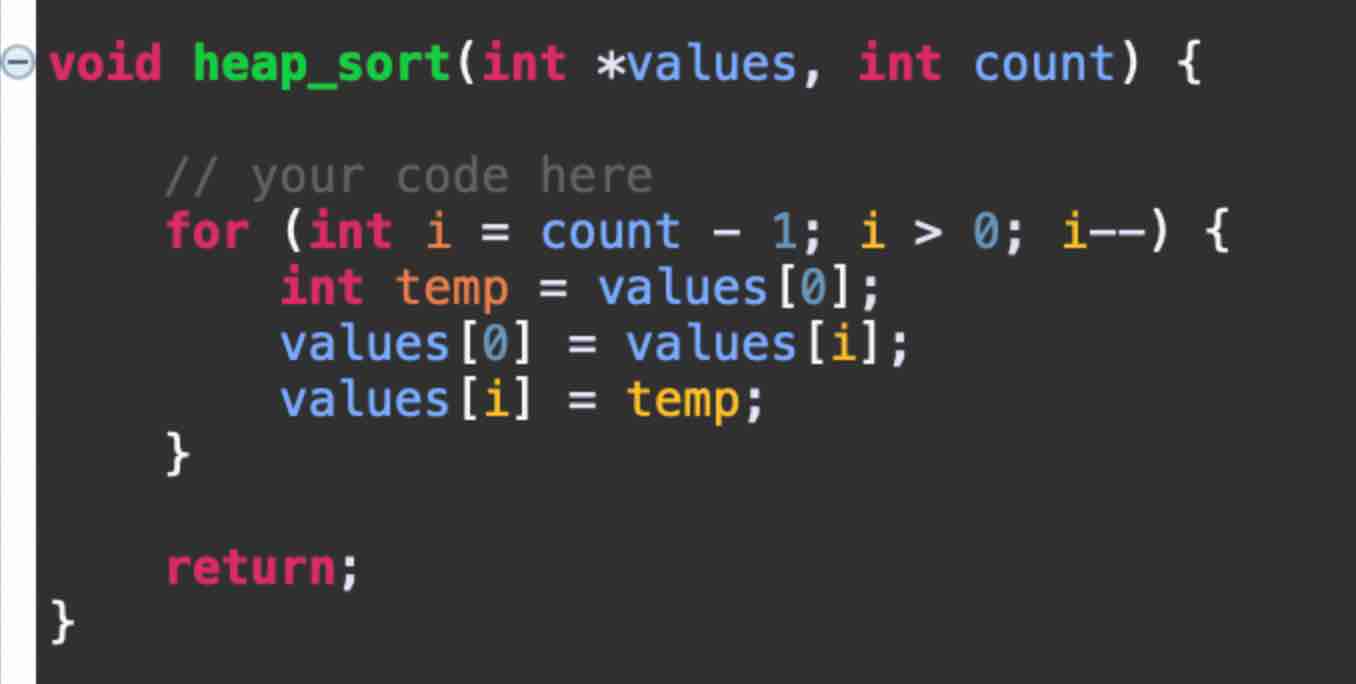 Implement a function that will sort a heap. I ' m