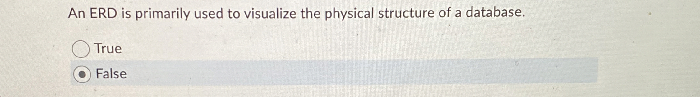 An ERD is primarily used to visualize the