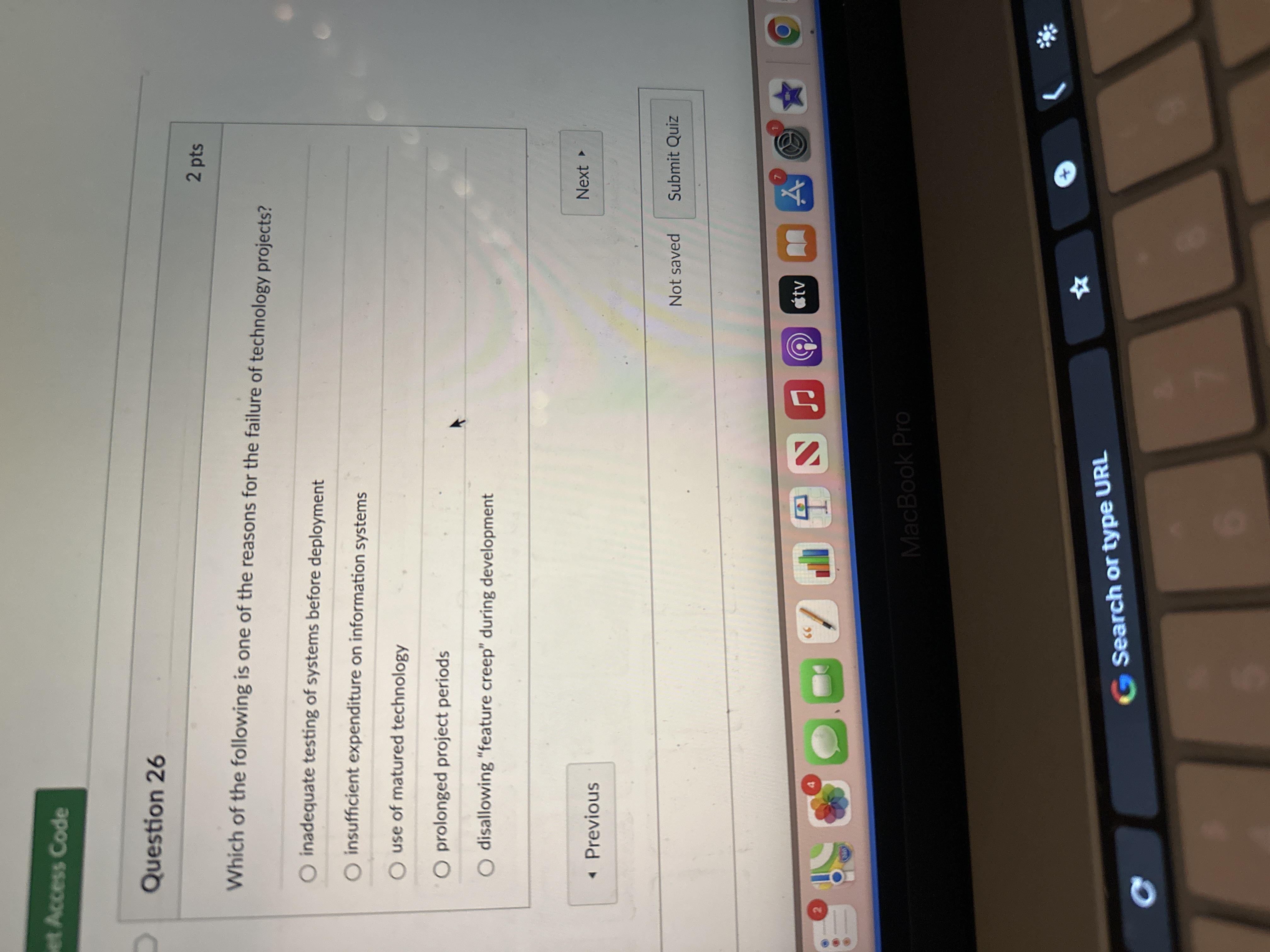 Question 2 6 Which of the following is one of the