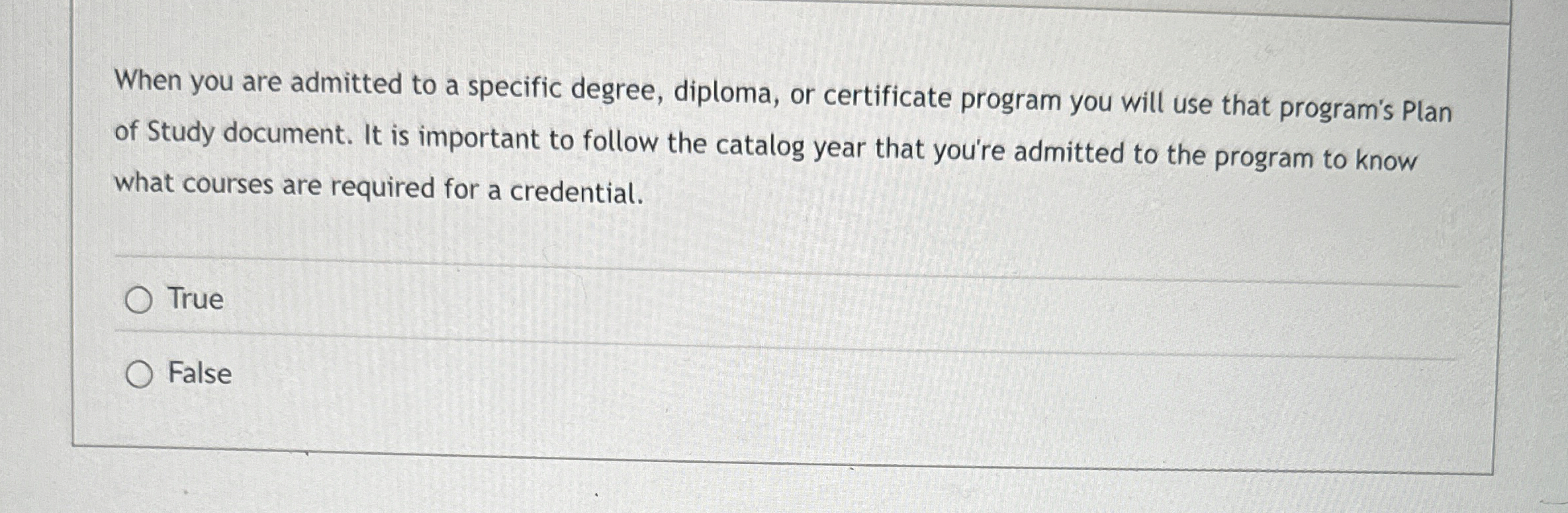 When you are admitted to a specific degree,