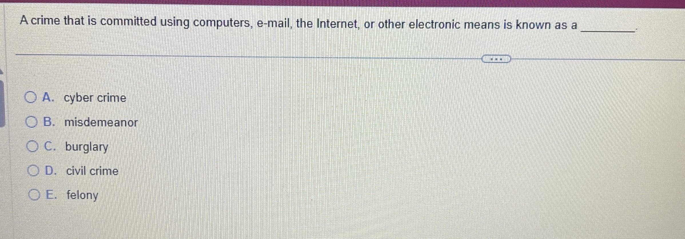 A crime that is committed using computers, e -