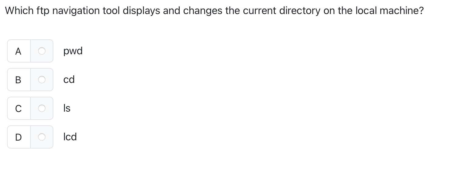 Which ftp navigation tool displays and changes