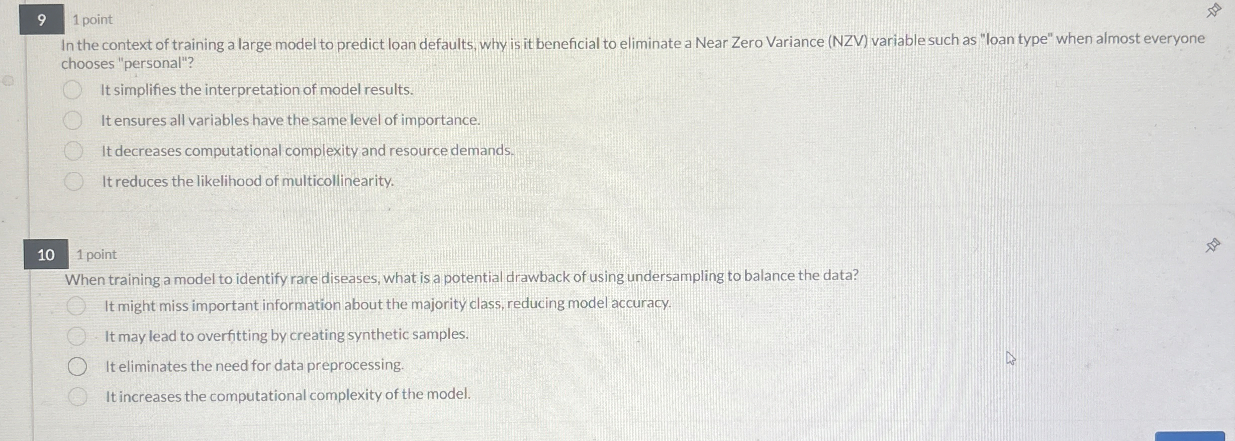 9 1 point In the context of training a large