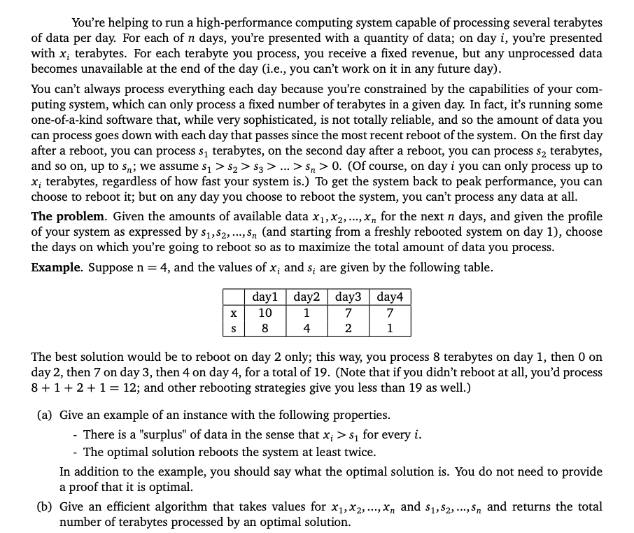 Write the algorithm in Python and give an example