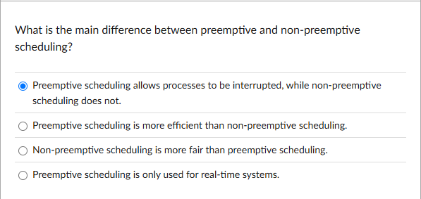 What is the main difference between preemptive