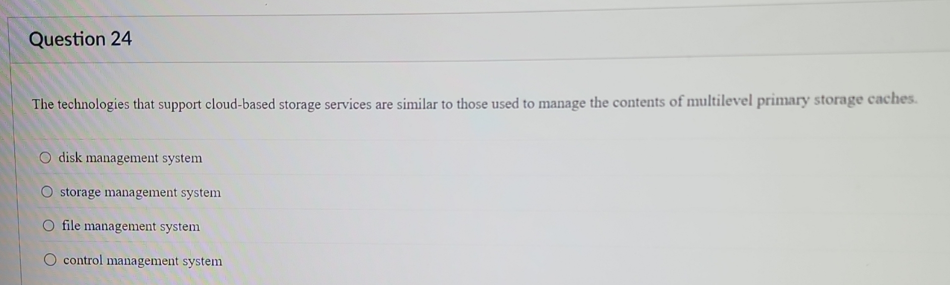Question 2 4 The technologies that support cloud