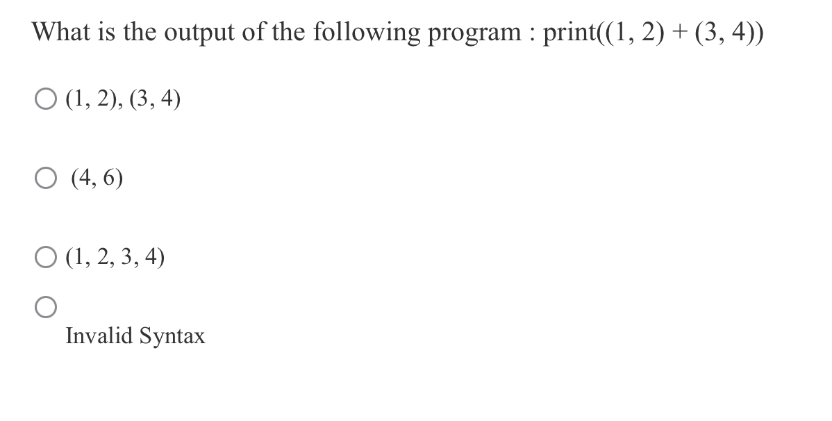 What is the output of the following program : p r