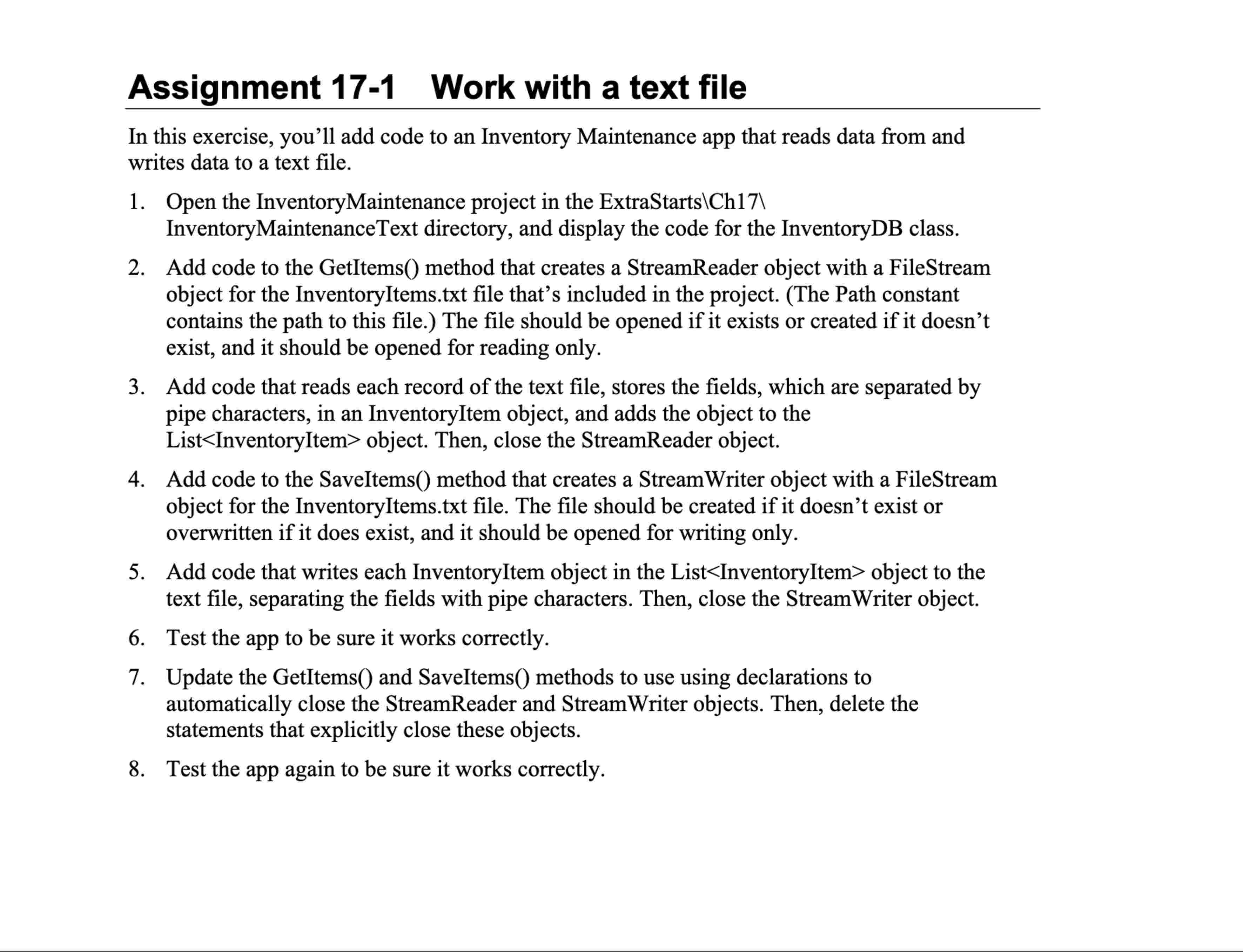 Hello in C# please complete, Assignment 1 7 - 1