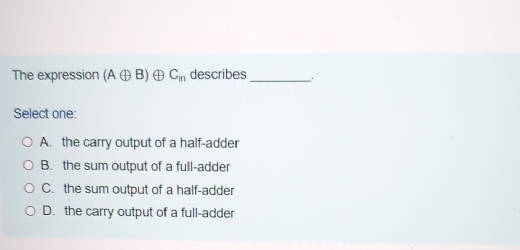 The expression ( A o + B ) o + C i n describes