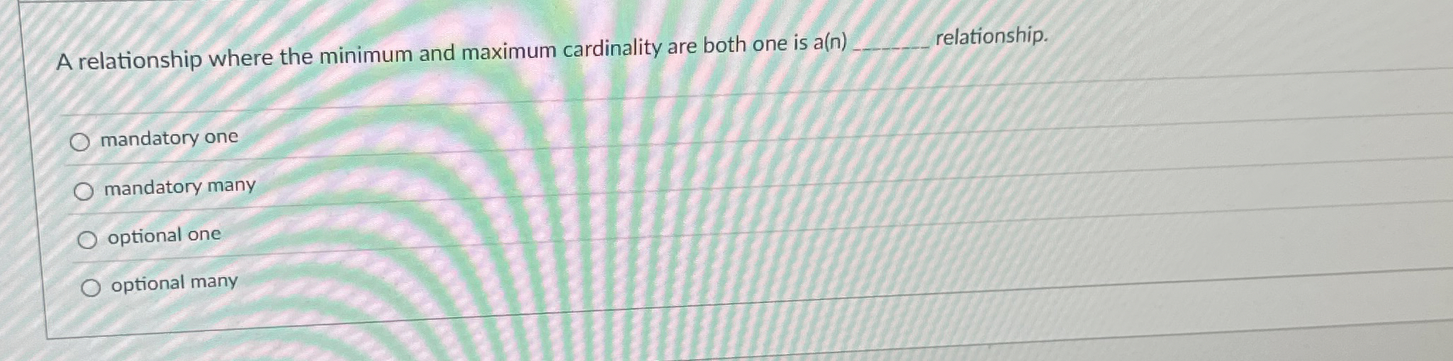 A relationship where the minimum and maximum