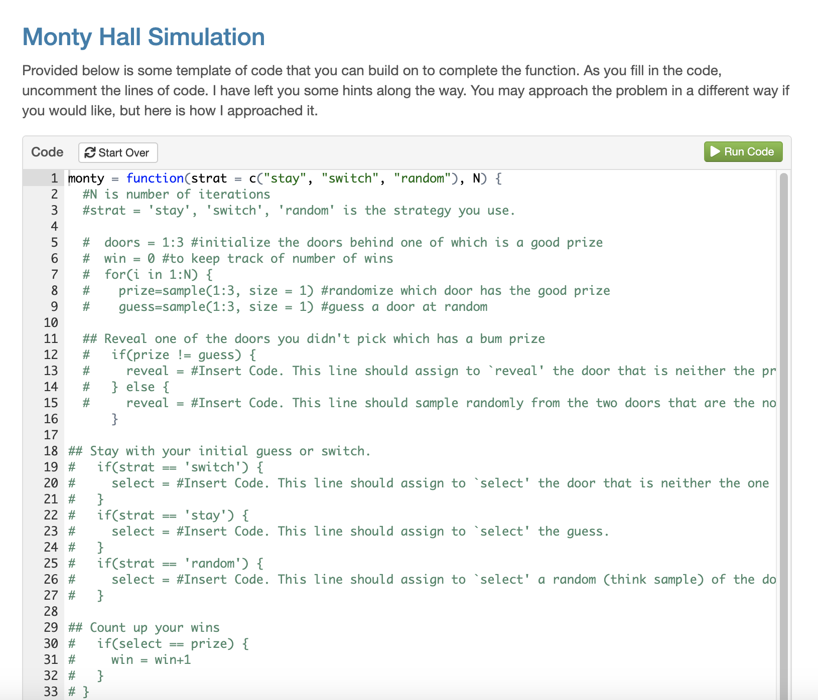 Monty Hall Simulation Provided below is some