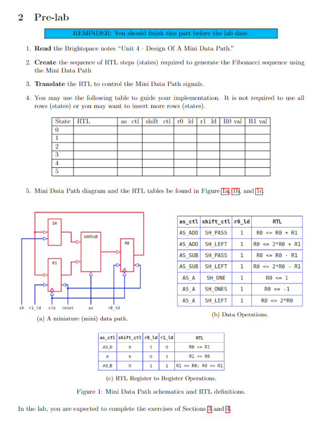 2 Pre - lab REMINDER You should finish this part