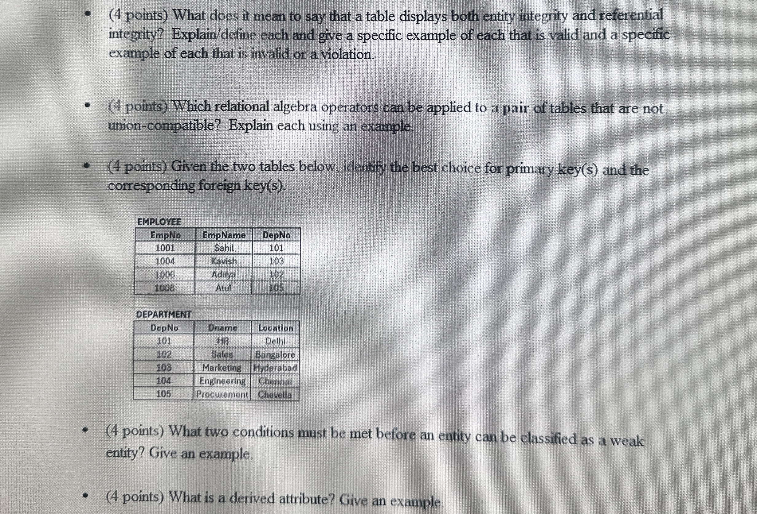 ( 4 points ) What does it mean to say that a