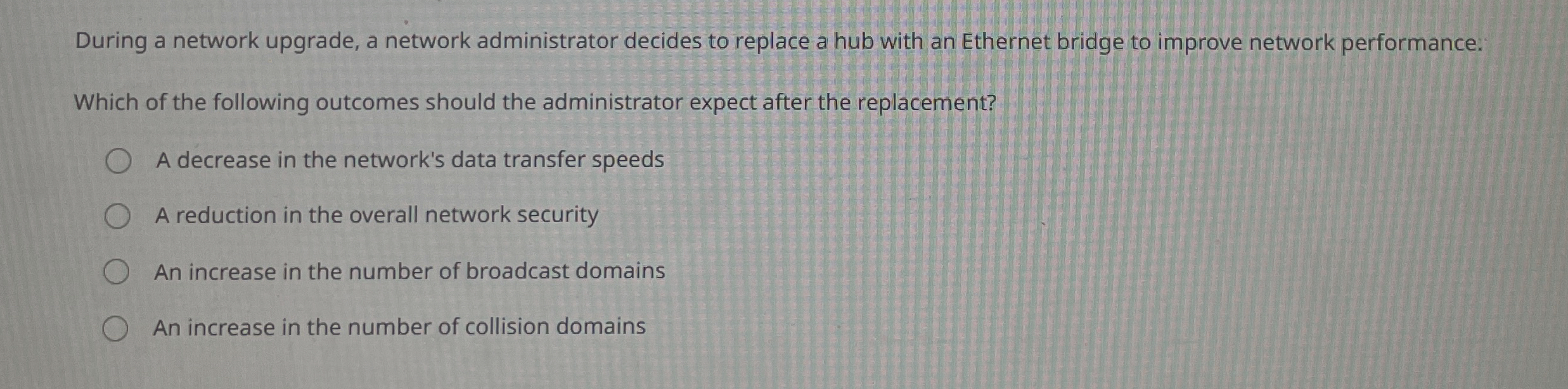 During a network upgrade, a network administrator