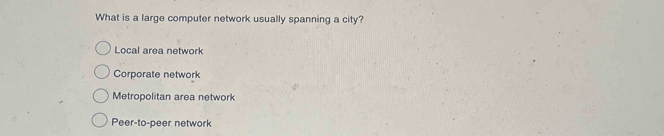 What is a large computer network usually spanning