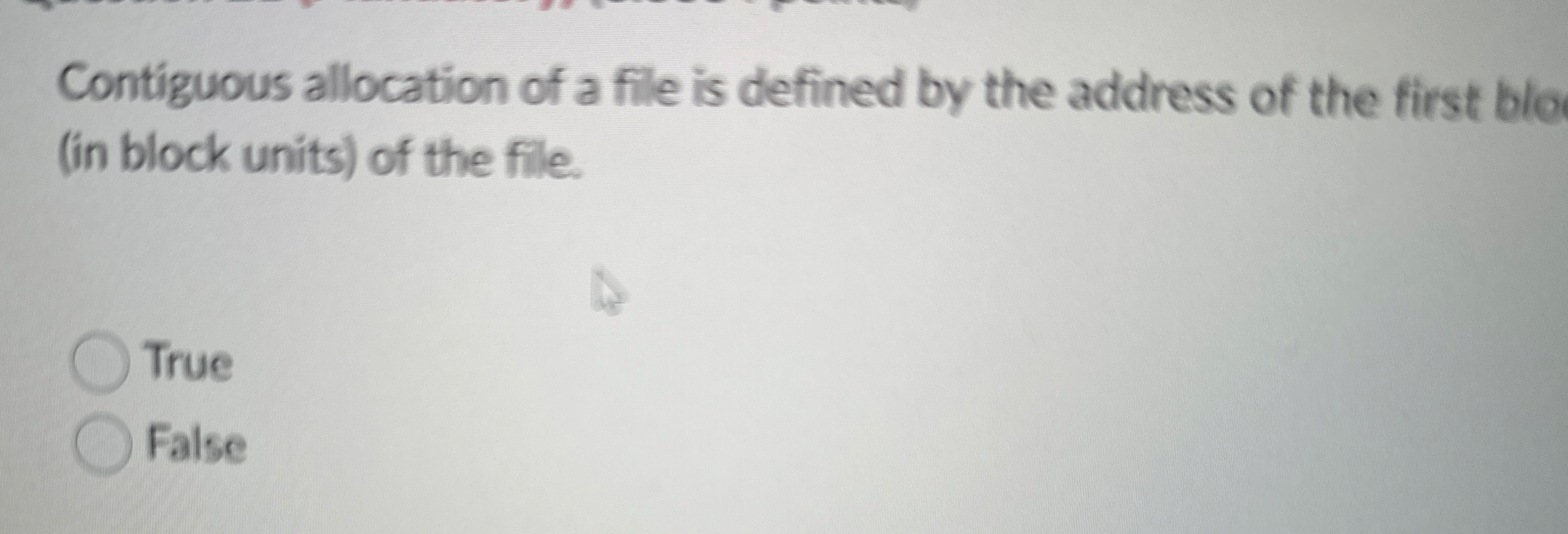 Contiguous allocation of a file is defined by the
