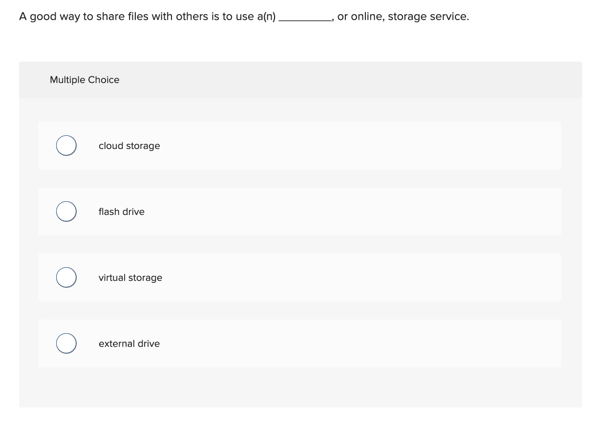 A good way to share files with others is to use a