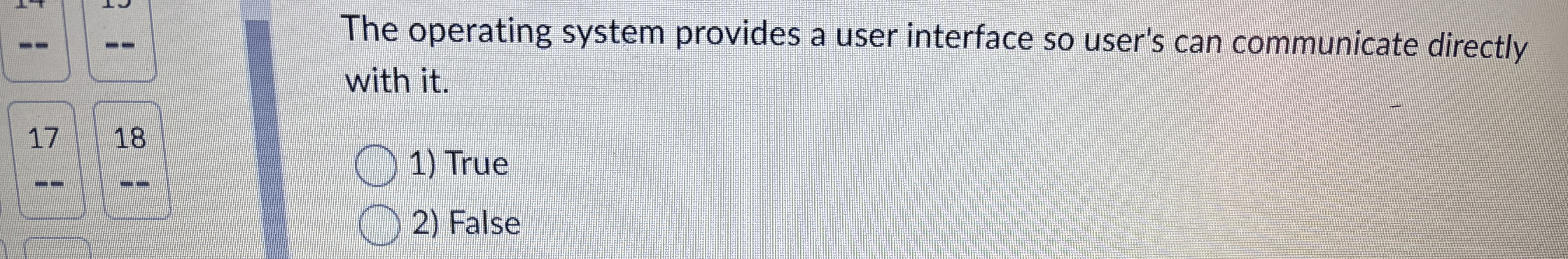 The operating system provides a user interface so