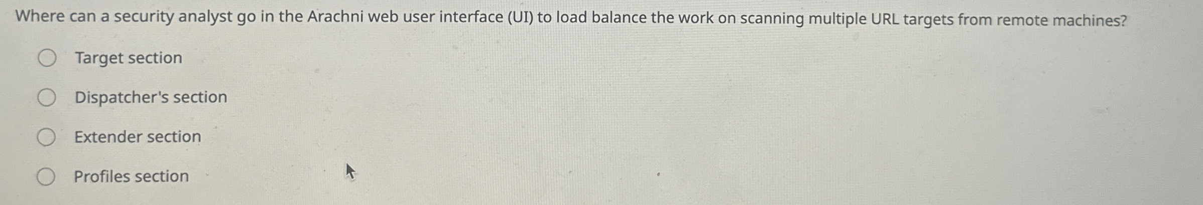 Where can a security analyst go in the Arachni