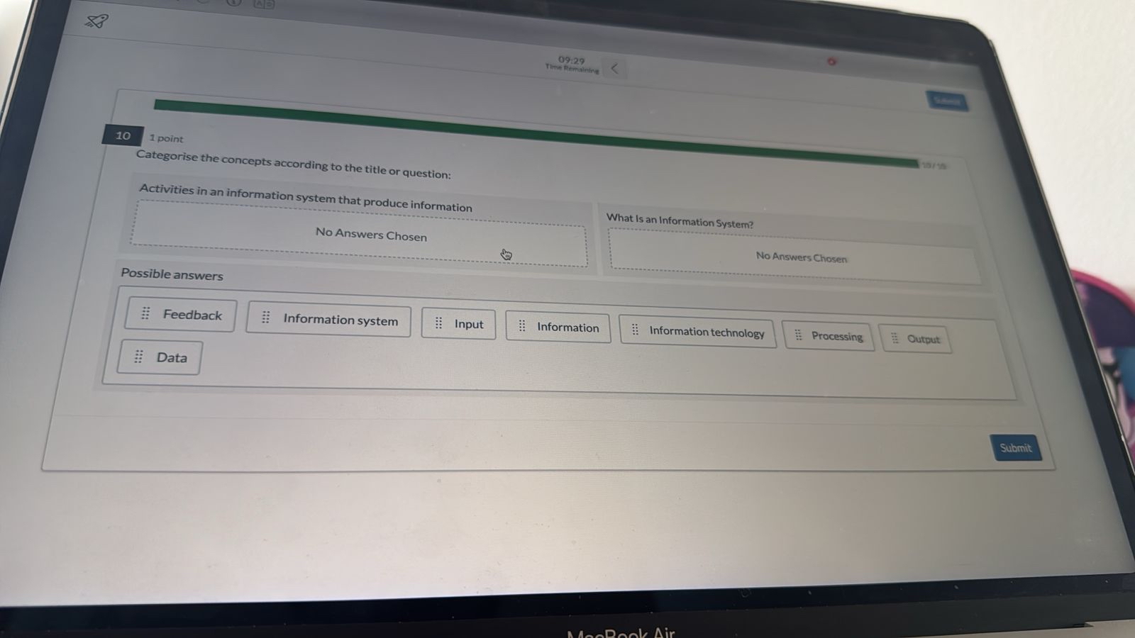 Categorise the concepts according to the title or