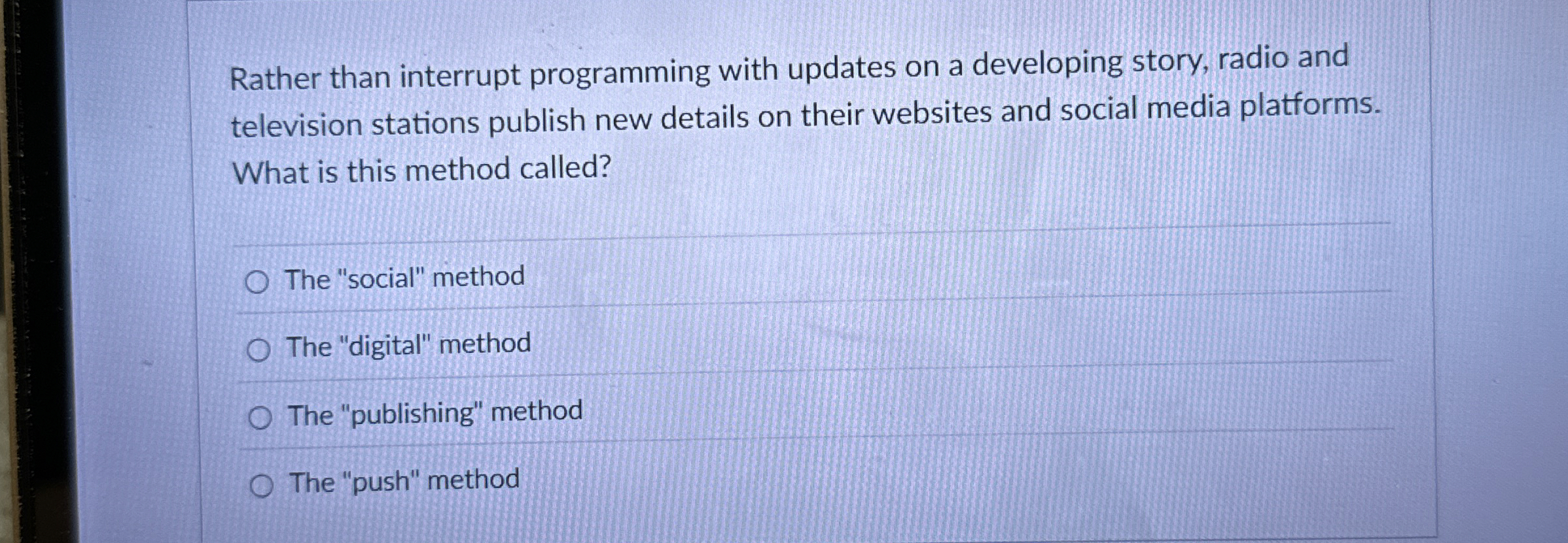 Rather than interrupt programming with updates on