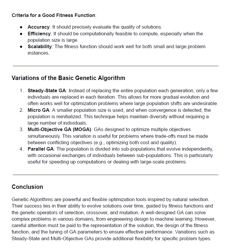 Research Report on Genetic Algorithm ( GA )