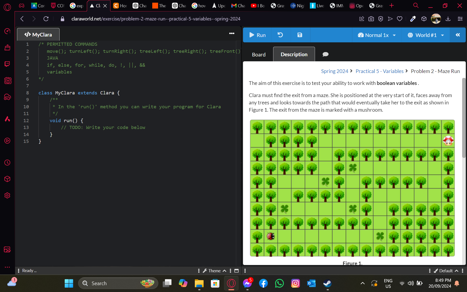 The aim of this exercise is to test your ability