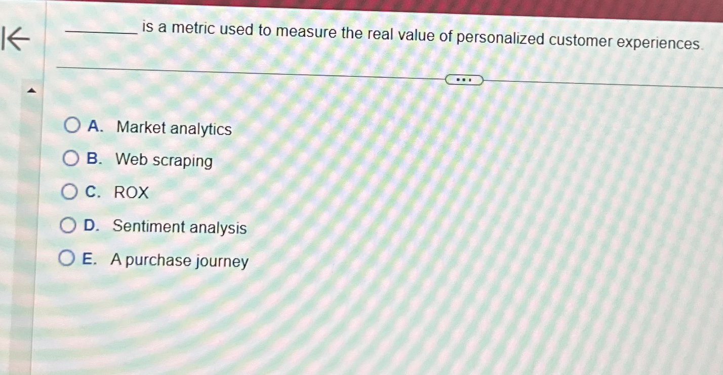 is a metric used to measure the real value of