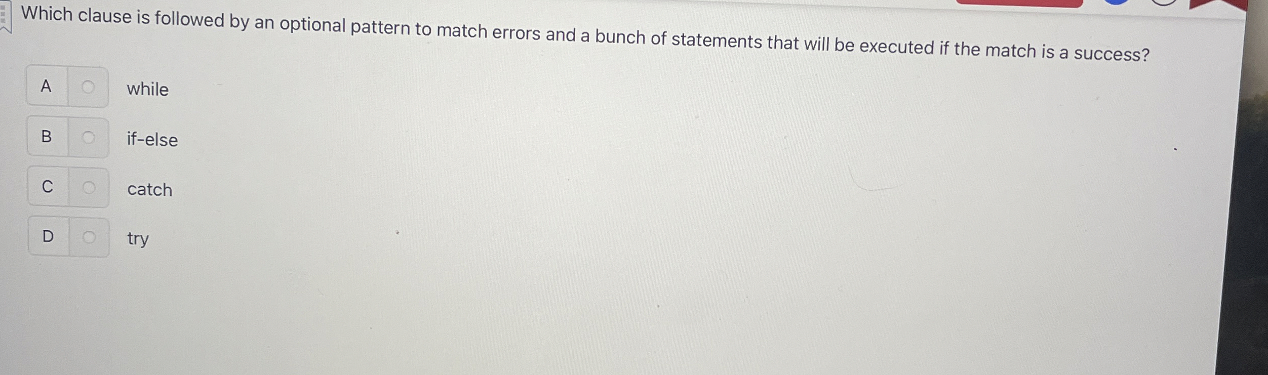 Which clause is followed by an optional pattern